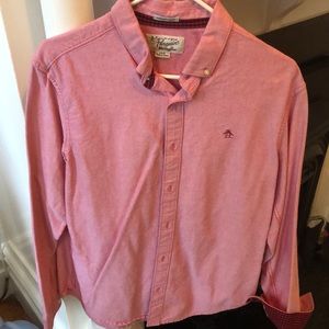 Penguin Large Heritage Slim Fit Cotton Button Down plaid inner lining